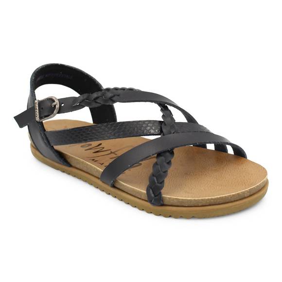 NEW BLOWFISH maddi multistrap braided sandal in black - Picture 1 of 3
